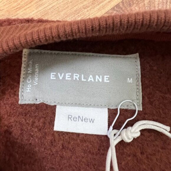 Everlane Renew Brown Long Sleeve Sherpa Crewneck Sweatshirt New Size Medium - Picture 7 of 7